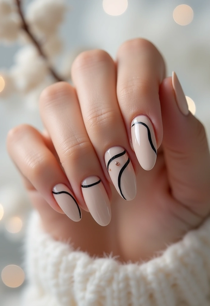 20 Winter Nail Art Designs That Shine Bright - 16. Minimalist Lines
