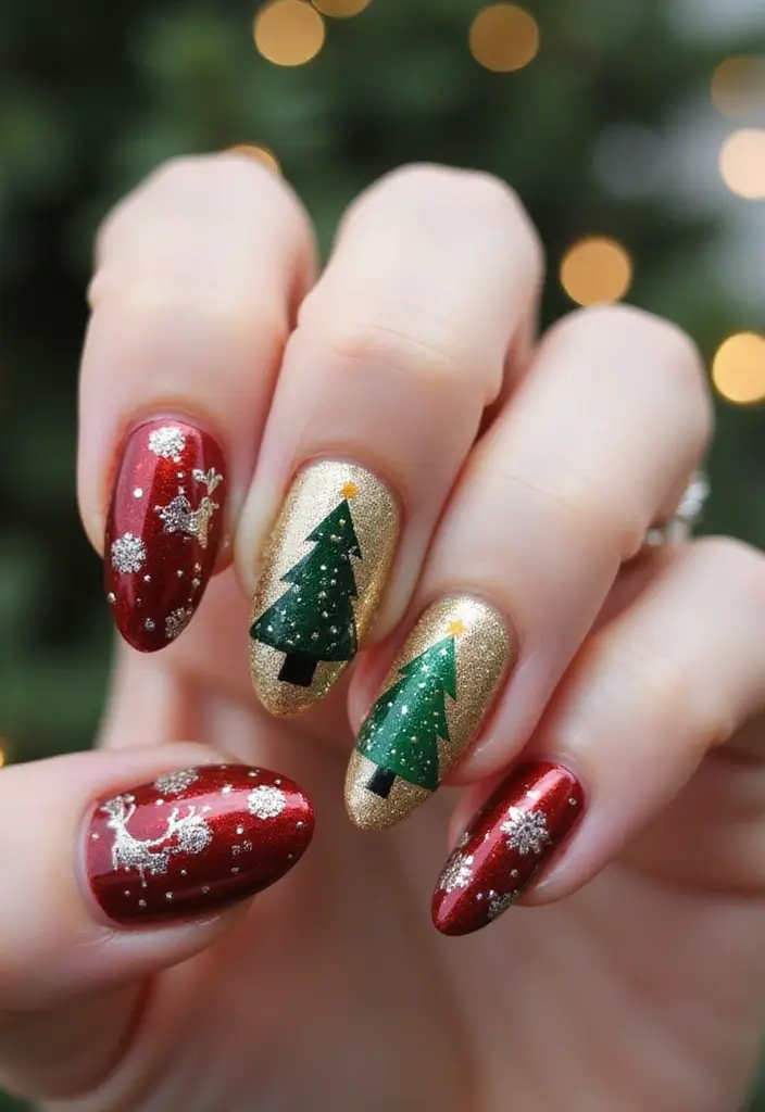 20 Winter Nail Art Designs That Shine Bright - 20. Holiday Classics
