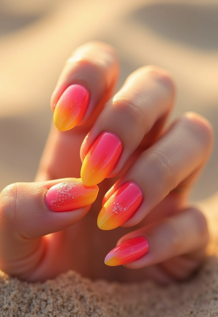 22 Beach Vacay Nail Ideas for Your Next Escape - 13. Sunset Ombre