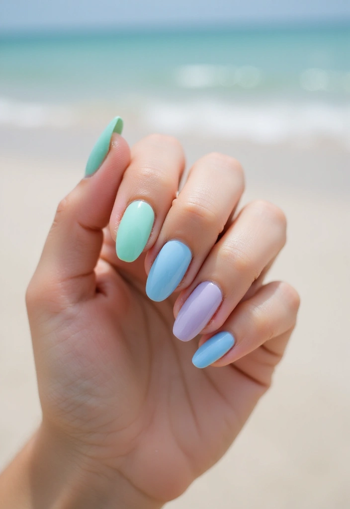 22 Beach Vacay Nail Ideas for Your Next Escape - 22. Simple Pastel Colors