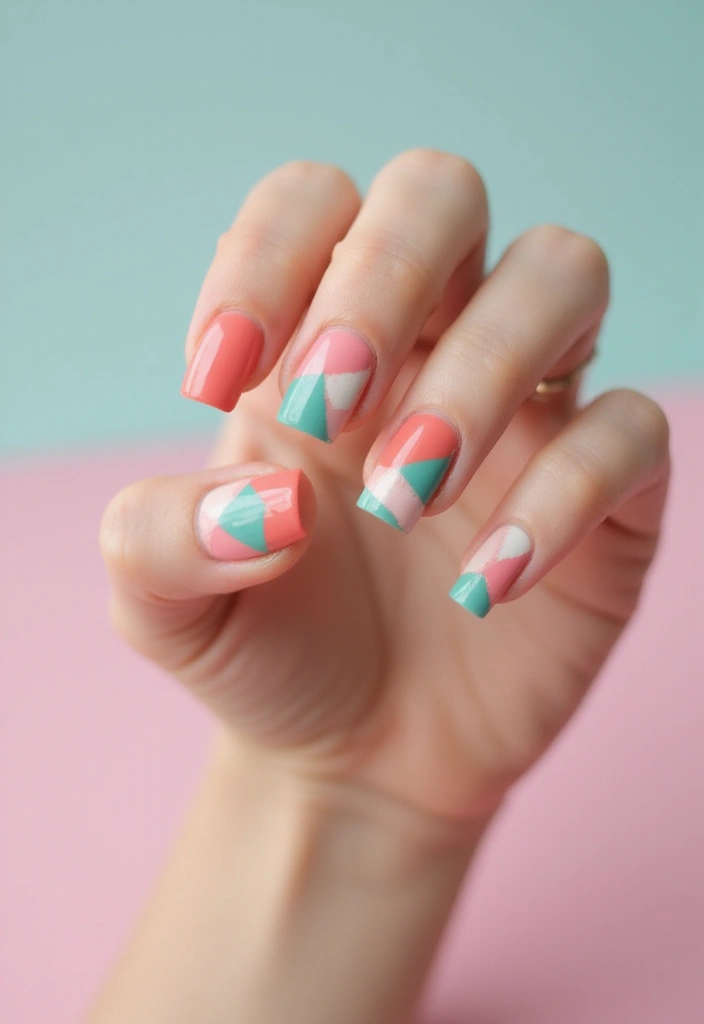 22 Chic Short French Nails That Will Elevate Your Everyday Style! - 14. Color Blocked French Nails
