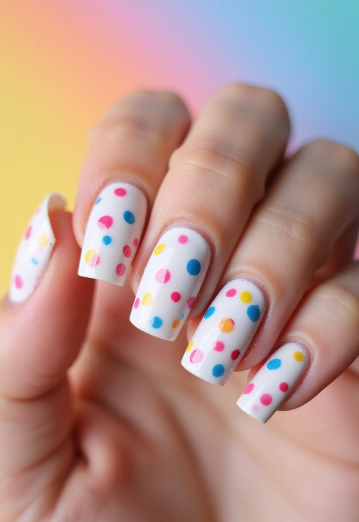 22 Chic Short French Nails That Will Elevate Your Everyday Style! - 17. Playful Confetti Tips