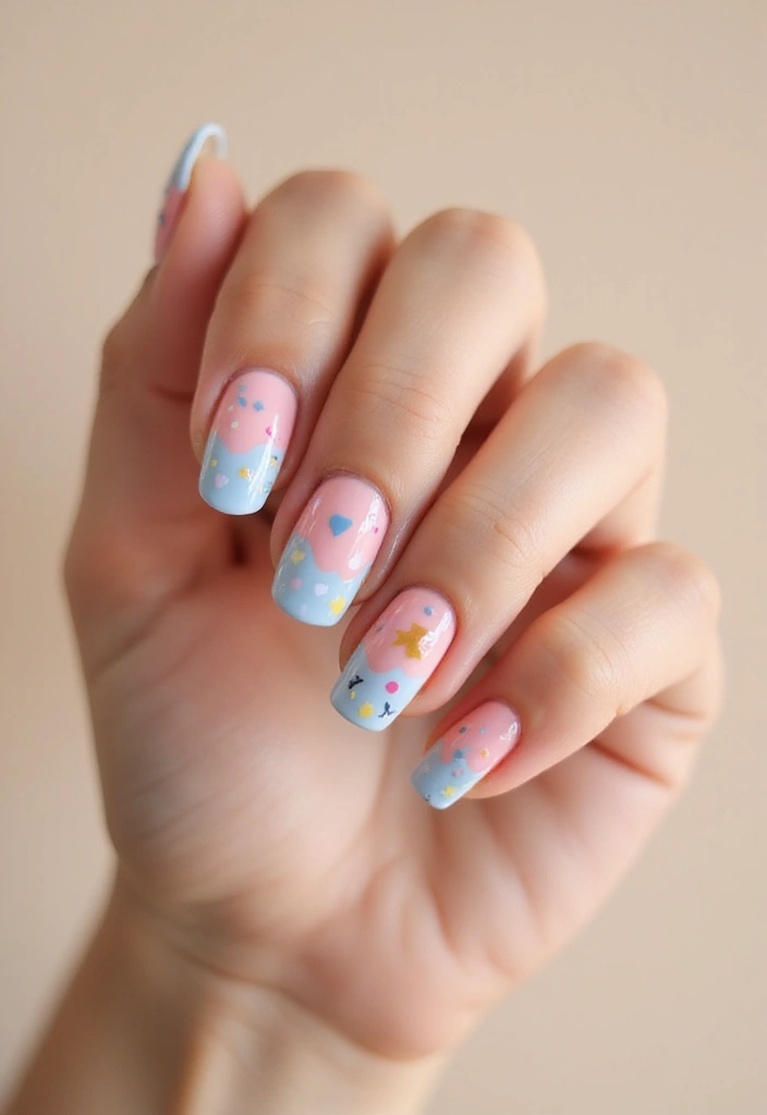 22 Chic Short French Nails That Will Elevate Your Everyday Style! - 19. Whimsical Doodles