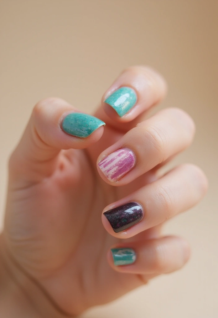22 Chic Short French Nails That Will Elevate Your Everyday Style! - 20. Artistic Brush Strokes