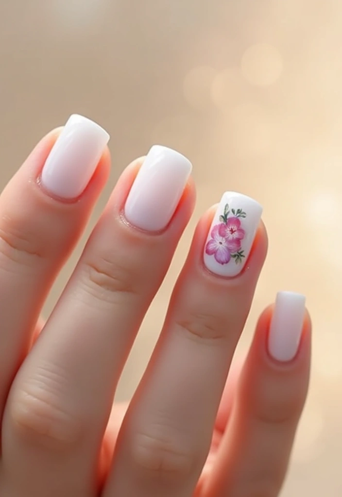 22 Chic Short French Nails That Will Elevate Your Everyday Style! - 4. Floral French Nail Art
