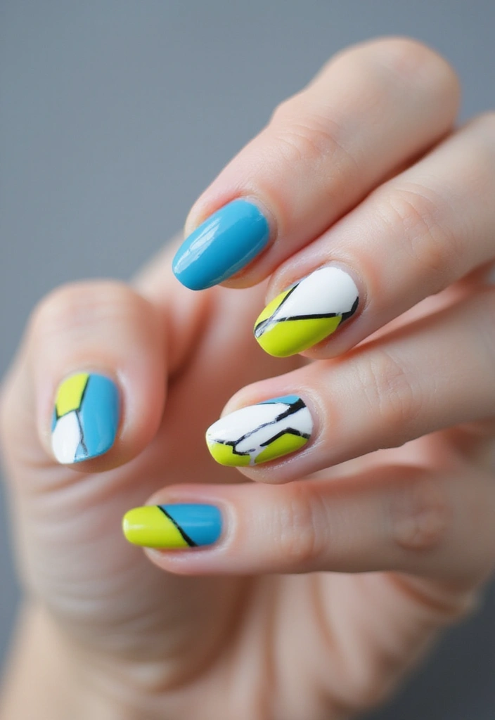 22 Chic Short French Nails That Will Elevate Your Everyday Style! - 5. Geometric French Tips