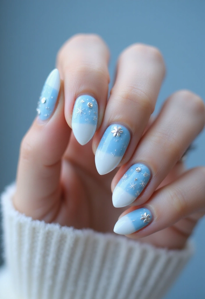 22 Colorful Nail Art for New Year’s Eve - 13. Winter Wonderland