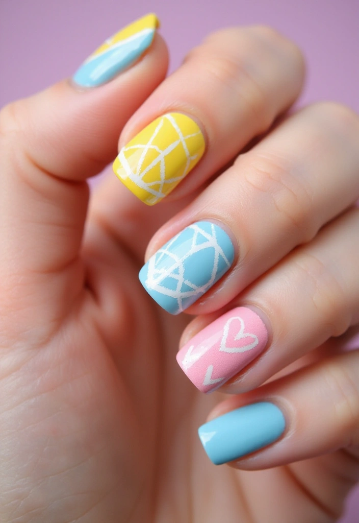 22 Colorful Nail Art for New Year’s Eve - 21. Positive Vibes Only