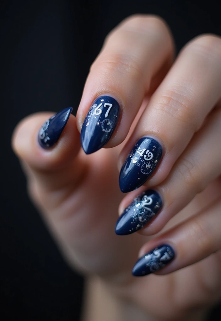 22 Colorful Nail Art for New Year’s Eve - 9. New Year Countdown