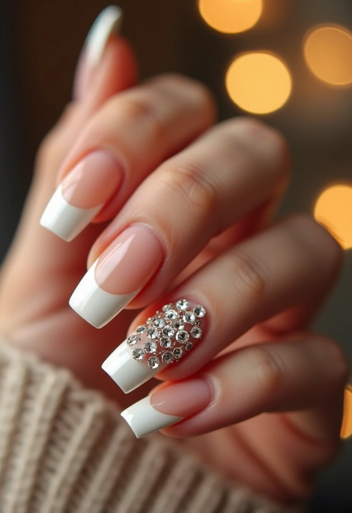 22 Elegant Gel French Nails for a Salon-Perfect Look - 8. Rhinestone Accents