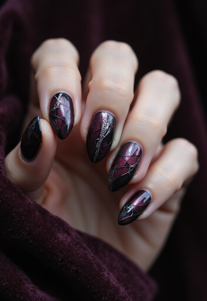 22 Gothic-Inspired Nail Art for December - 11. Abstract Gothic Art