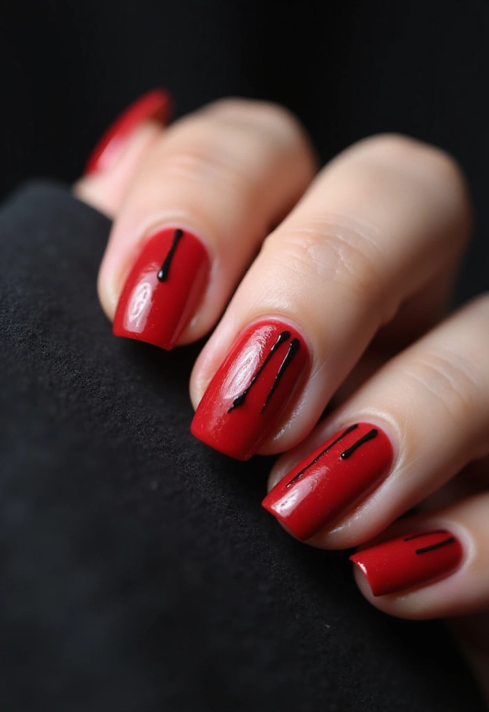 22 Gothic-Inspired Nail Art for December - 3. Blood Red Drips
