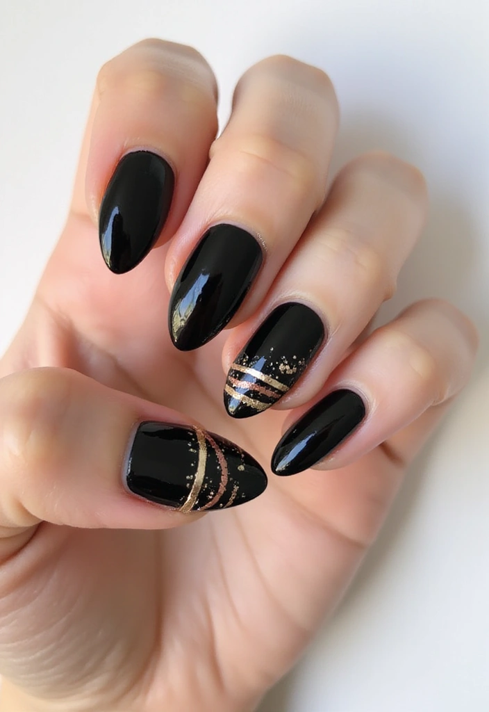 22 Gothic-Inspired Nail Art for December - 5. Metallic Accents