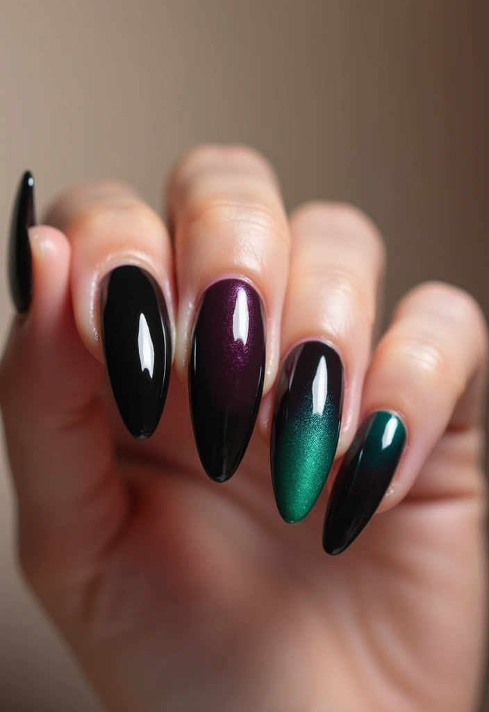 22 Gothic-Inspired Nail Art for December - 7. Dark Ombre