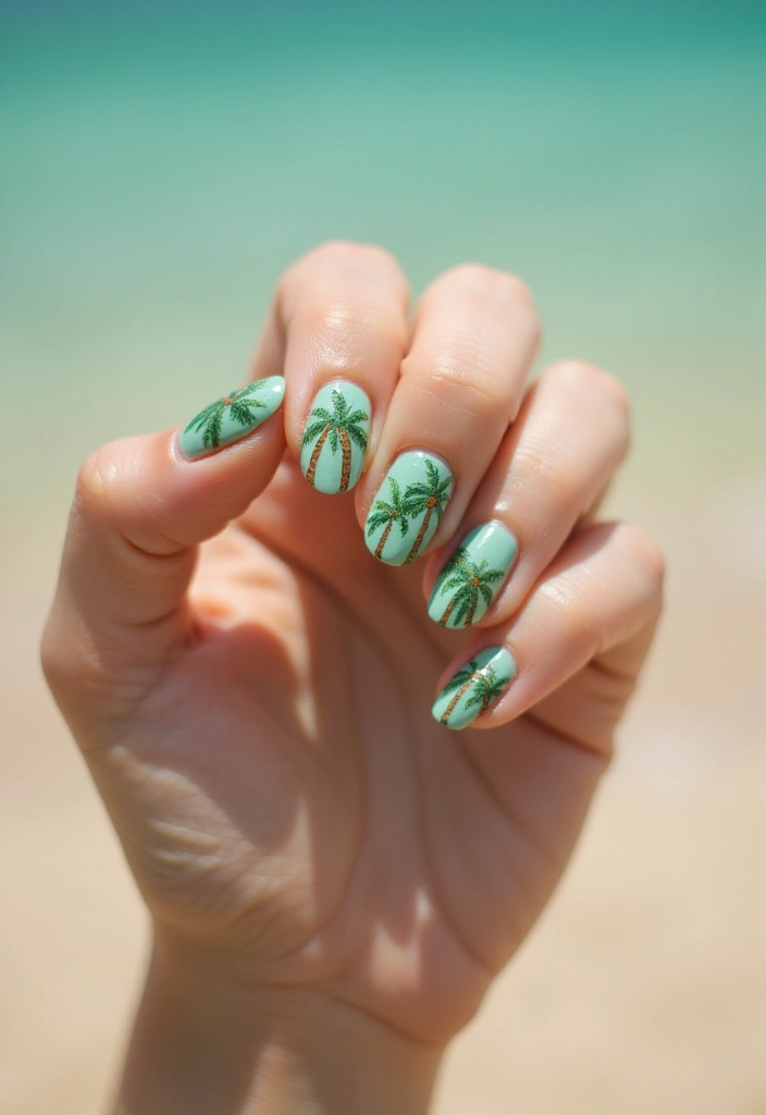 22 Summer Holiday Nail Designs That Scream Vacation - 1. Tropical Palm Trees