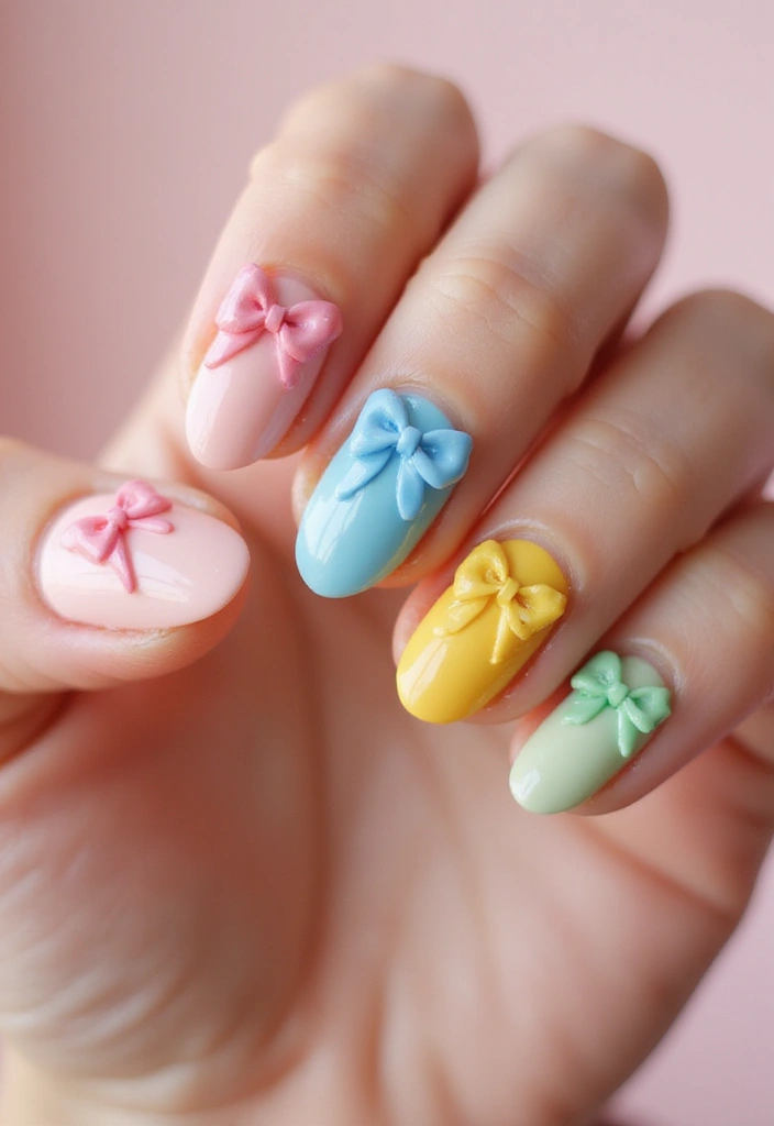 22 Summer Holiday Nail Designs That Scream Vacation - 12. Summer Tie-Bows