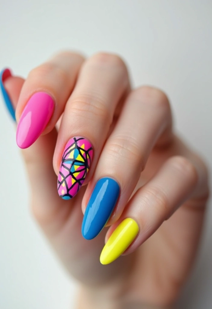22 Summer Holiday Nail Designs That Scream Vacation - 21. Bold Color Blocking