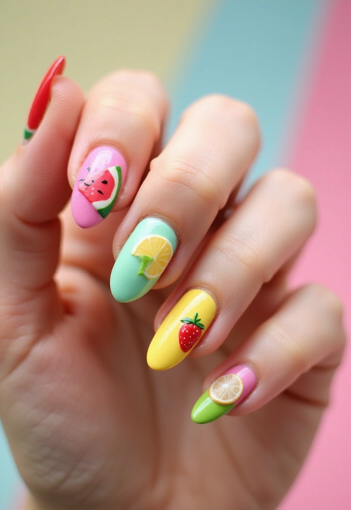 22 Summer Holiday Nail Designs That Scream Vacation - 4. Fruit Punch