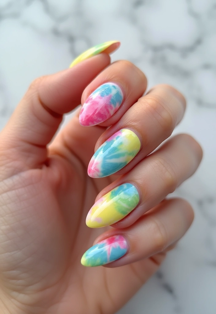 22 Summer Holiday Nail Designs That Scream Vacation - 7. Tie-Dye Swirls