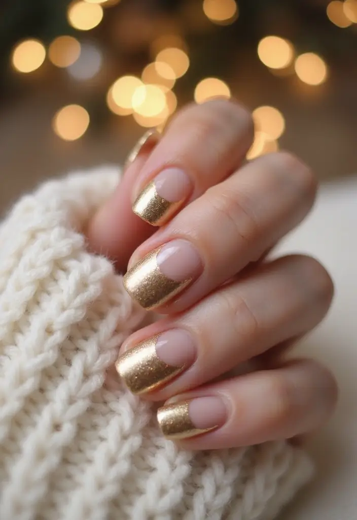 23 Gold Chrome French Tip Looks for Elegant Hands - 2. Ombre Gold Chrome Tips