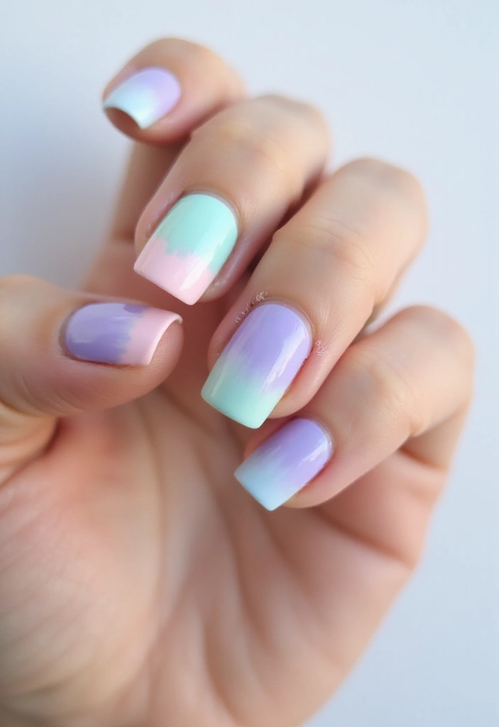24 Modern Short French Tip Nails Inspo for Minimalists - 16. Watercolor Effect