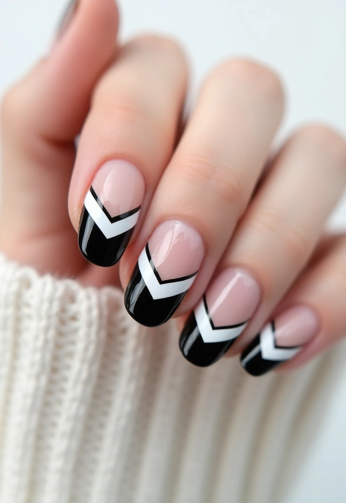 24 Modern Short French Tip Nails Inspo for Minimalists - 6. Geometric French Tips