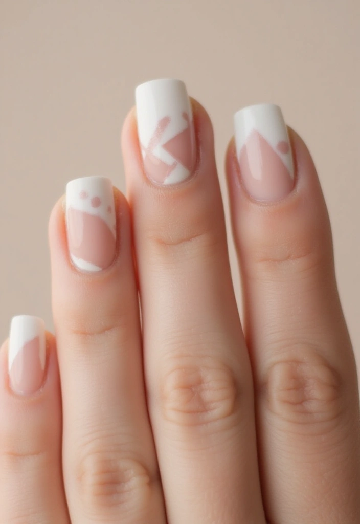 24 Modern Short French Tip Nails Inspo for Minimalists - 7. Negative Space Nails