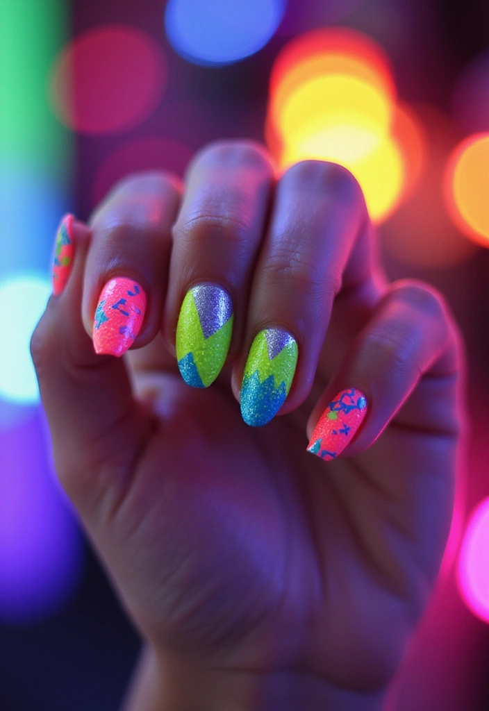 24 Summer Gel Nail Designs for Long-Lasting Glam - 14. Neon Brights