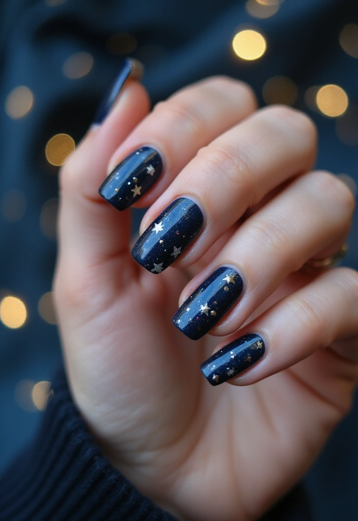 24 Summer Gel Nail Designs for Long-Lasting Glam - 16. Starry Nights