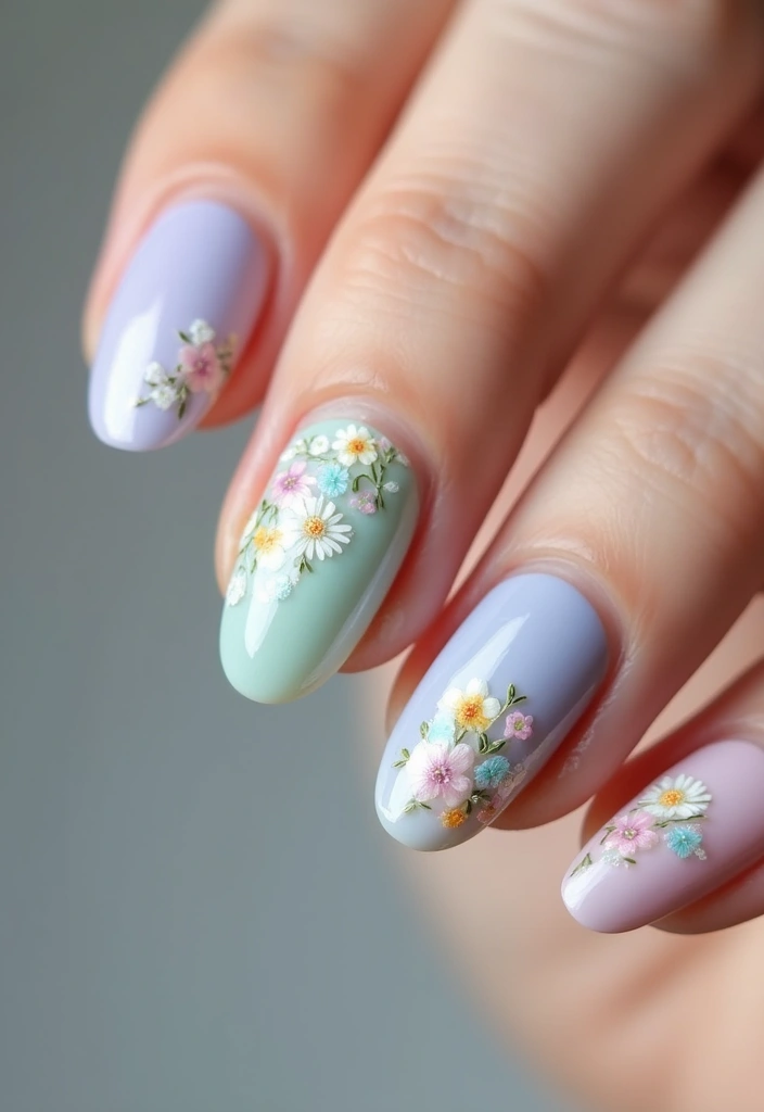 24 Summer Gel Nail Designs for Long-Lasting Glam - 3. Floral Chic