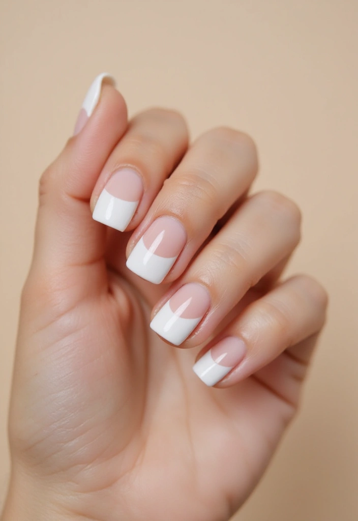 24 Timeless French Manicure Ideas for Short Nails - 1. Classic White Tip