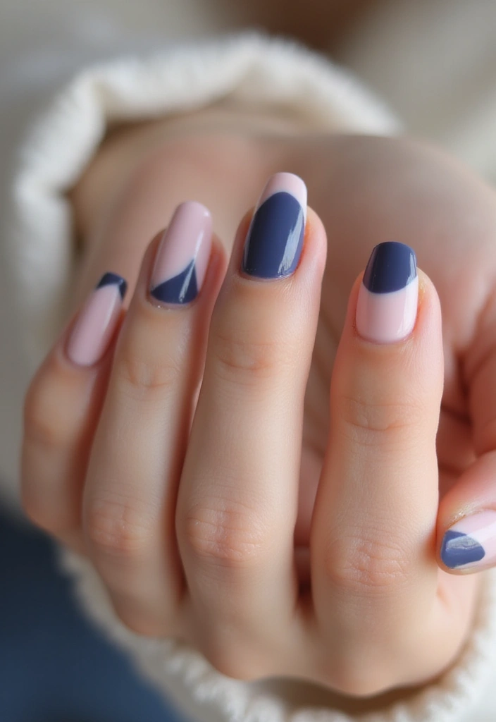 24 Timeless French Manicure Ideas for Short Nails - 12. Half-Moon French Manicure