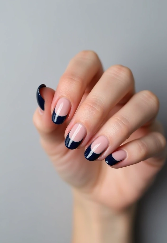 24 Timeless French Manicure Ideas for Short Nails - 17. Two-Toned Tips