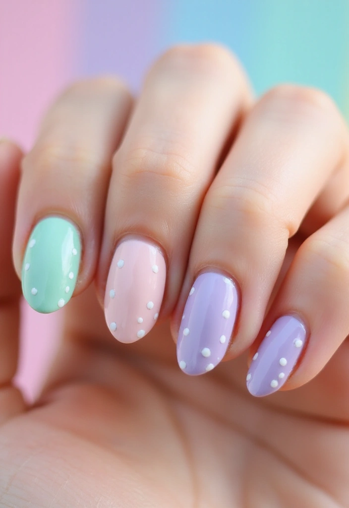 24 Timeless French Manicure Ideas for Short Nails - 19. Whimsical Dots