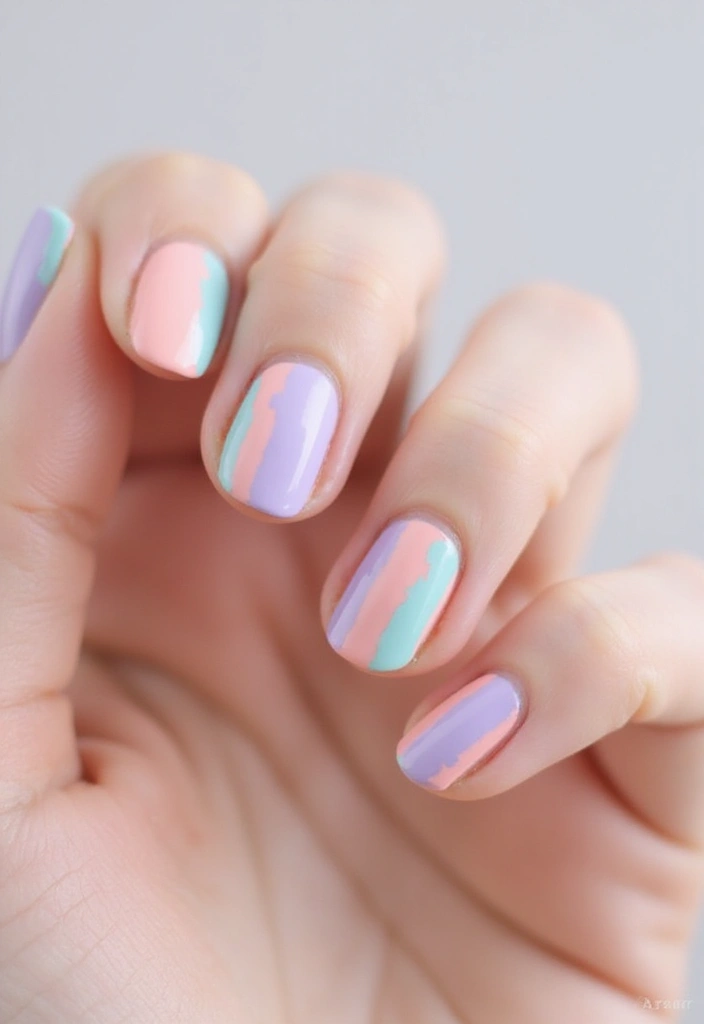 24 Timeless French Manicure Ideas for Short Nails - 21. Artistic Brush Strokes