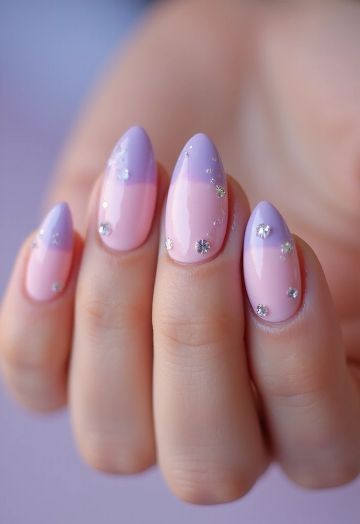 24 Trendy French Nail Looks You Need This Season - 13. Ombre with Gem Accents