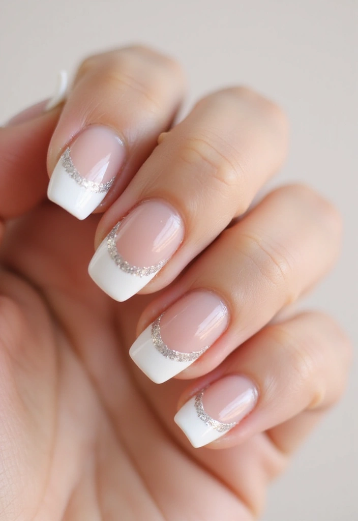24 Trendy French Nail Looks You Need This Season - 2. Classic French with a Twinkle