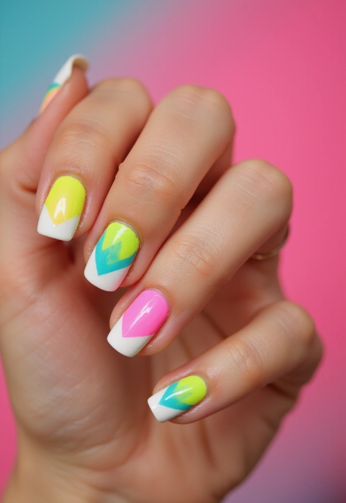 24 Trendy French Nail Looks You Need This Season - 3. Neon French Accent