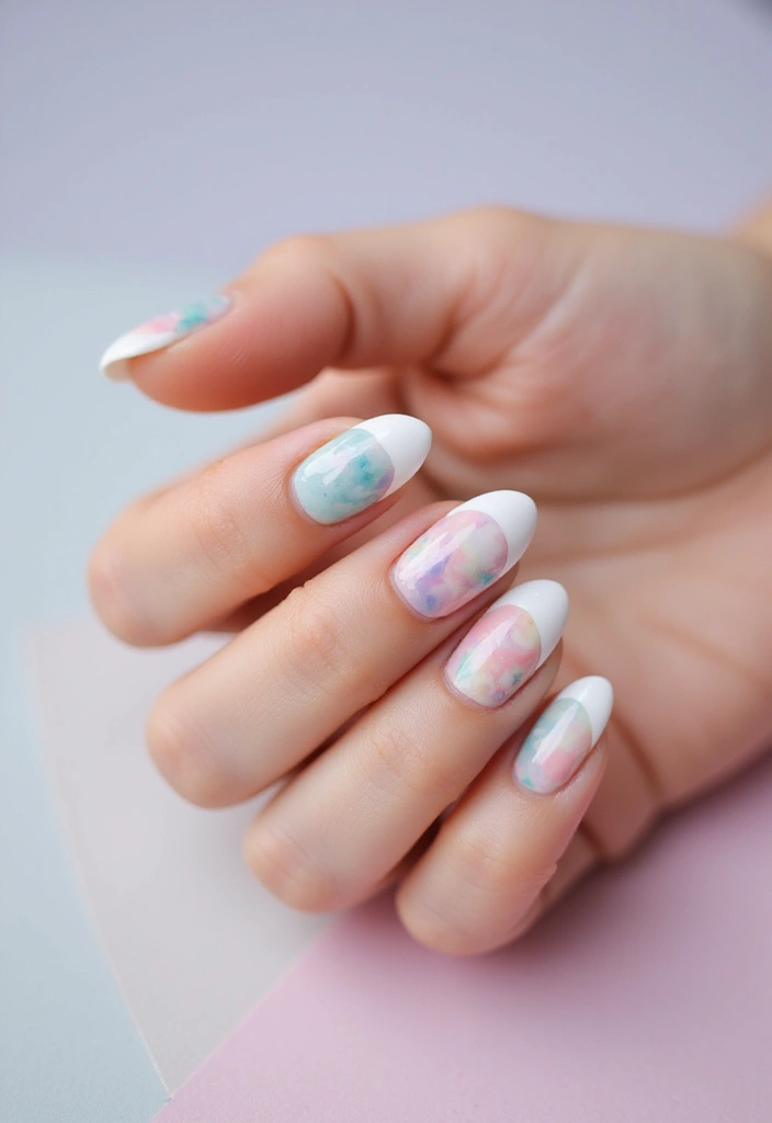 24 Trendy French Nail Looks You Need This Season - 7. Marble Effect French