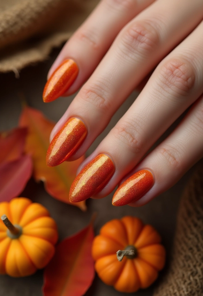 24 Warm Tones Nail Palette for Cozy Evenings - 1. Pumpkin Spice Delight