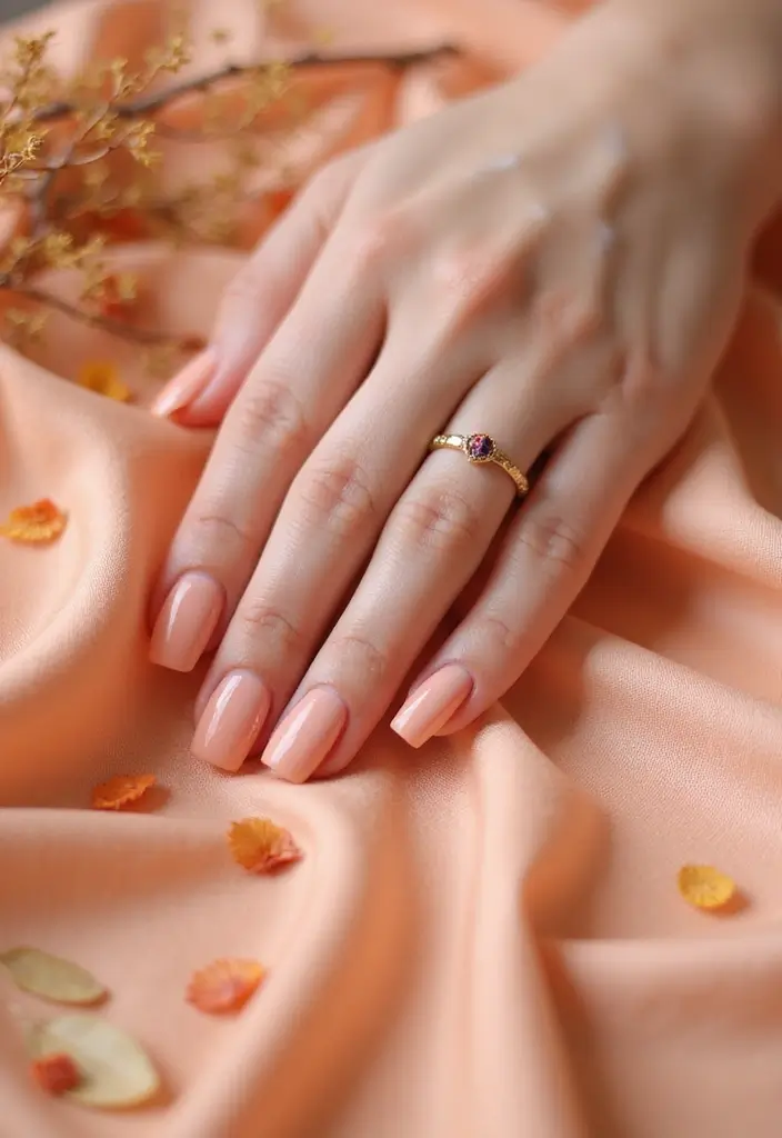 24 Warm Tones Nail Palette for Cozy Evenings - 10. Sunset Peach