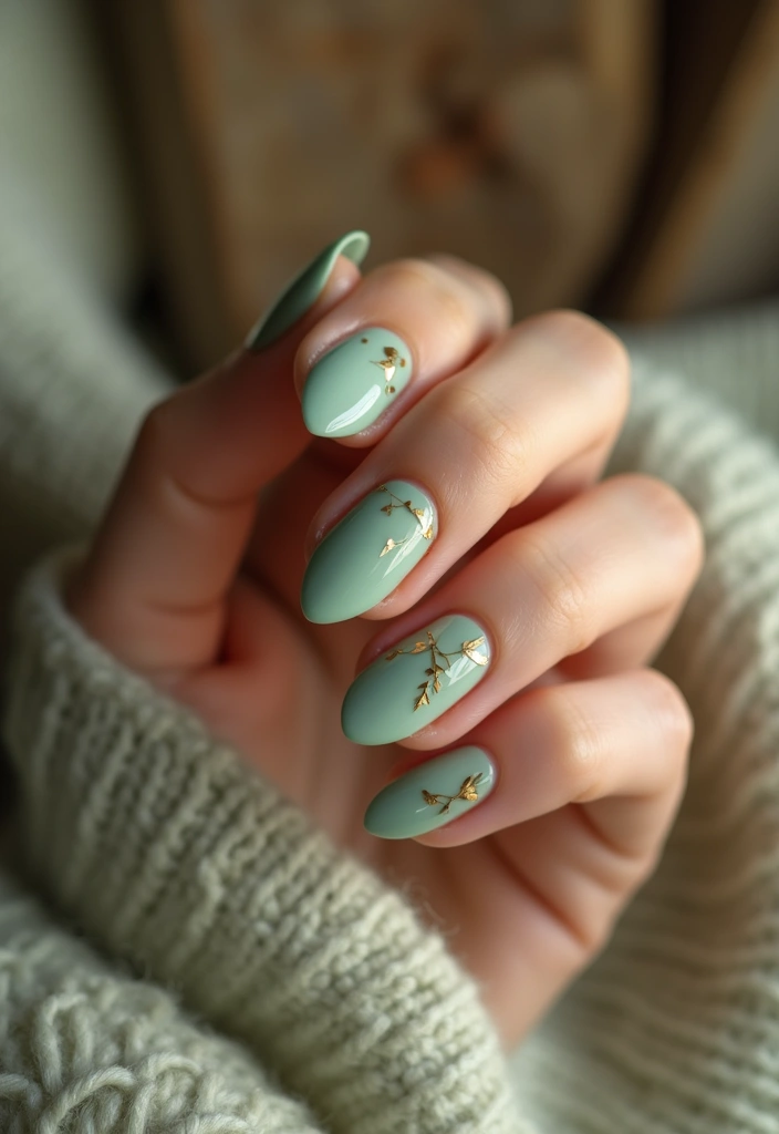 24 Warm Tones Nail Palette for Cozy Evenings - 13. Sage Green