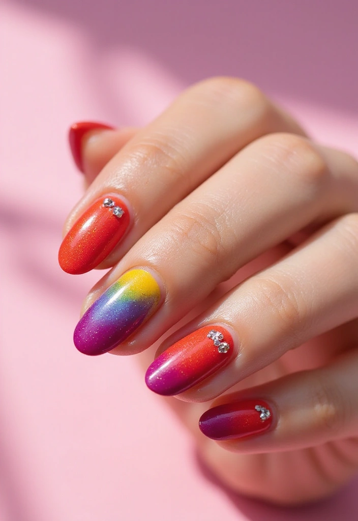 25 Crystal Embellishments for Stunning Nails - 11. Rainbow Delight