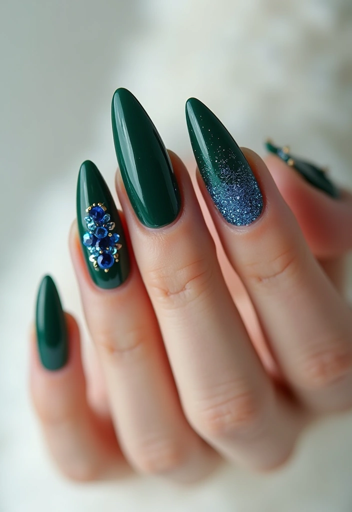 25 Crystal Embellishments for Stunning Nails - 19. Jewel Tones