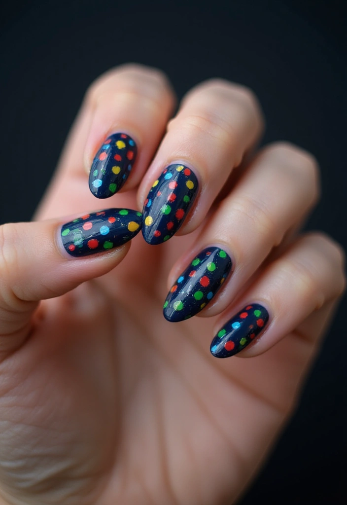 25 Festive Nail Looks for Holiday Parties - 10. Christmas Lights