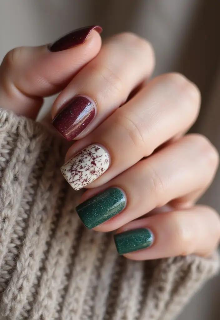 25 Festive Nail Looks for Holiday Parties - 13. Cozy Sweater Patterns