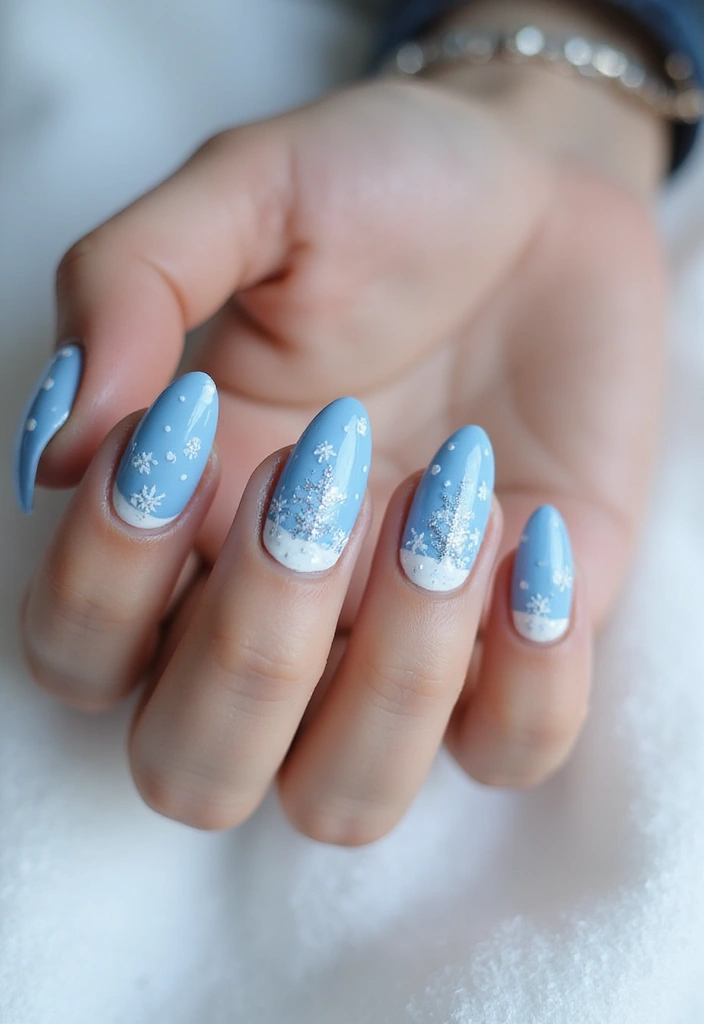 25 Festive Nail Looks for Holiday Parties - 21. Winter Wonderland