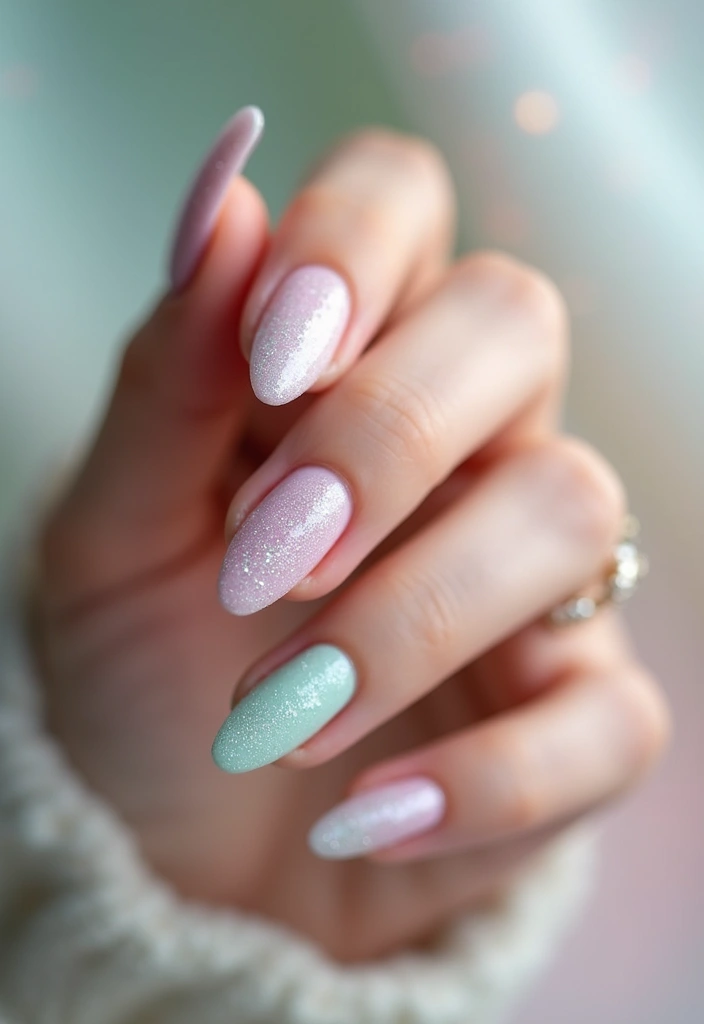 25 Festive Nail Looks for Holiday Parties - 22. Frosty Glitter Tips