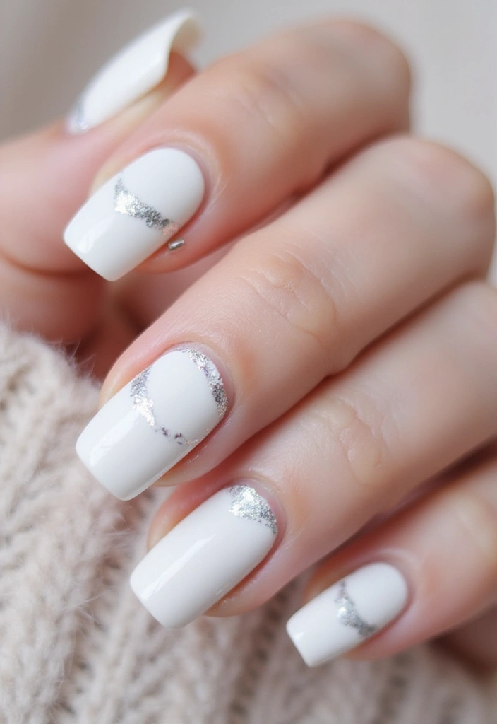 25 Festive Nail Looks for Holiday Parties - 3. Elegant White and Silver