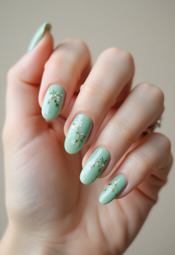 25 Festive Nail Looks for Holiday Parties - 9. Mistletoe Motifs